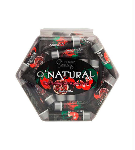 O Natural Tightening Lube .5oz Tubes Assorted Flavors Straberry & Pomegranate (36-Bowl)
