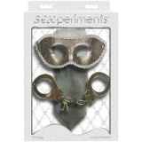 Sexperiments Thrillogy - The Grey Tie, Masquerade Mask, Metal Handcuffs with keys