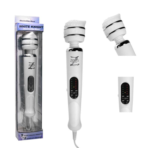 Zeus White Arcana W-Pointed Silicone Head *Please Note, This Item May Also Be Known As One Of The Following; Zeus Electrosex, White Knight 10 Mode Or Electro Vibe Wand