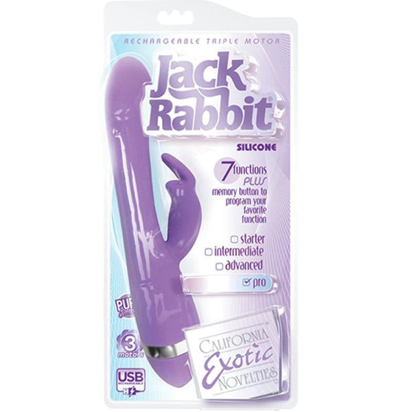 Rechargeable Triple Motor Jack Rabbit - Purple