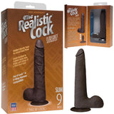 The Realistic Cock UR3 - 9in Slim w-Balls Black
