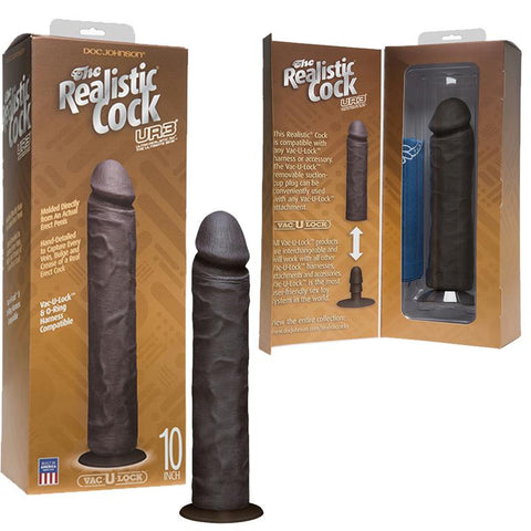 The Realistic Cock UR3 - 10in w-out Balls Black