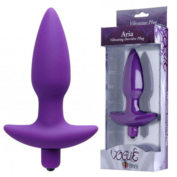 Trinity Vibes Vogue Aria Silicone Vibrating Anal Plug Medium (Purple)