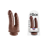 King Cock - 8in Cock W/ Balls Brown