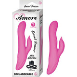Amore Sweet Teaser Silicone Dual Motor Multispeed Waterproof Rechargeable Clit Stimulating Vibe (Pink)