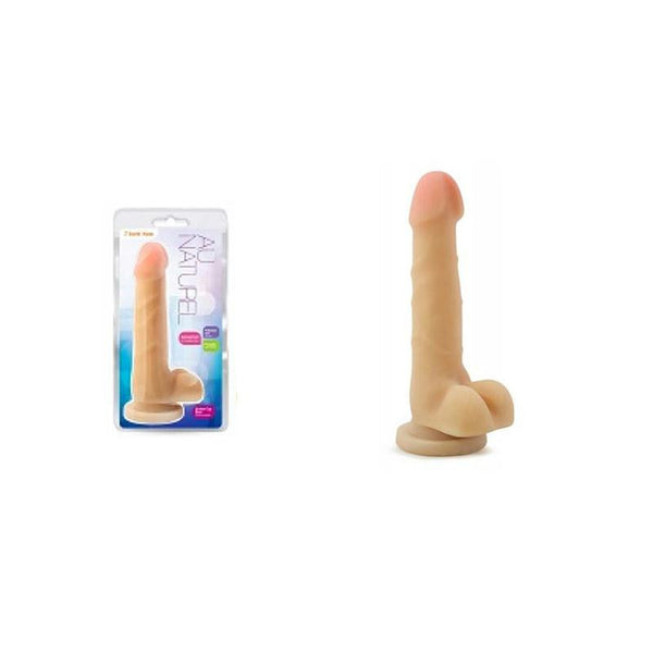 Blush Au Naturel Sam 7.75in. Dong With Suction & Balls (Beige)
