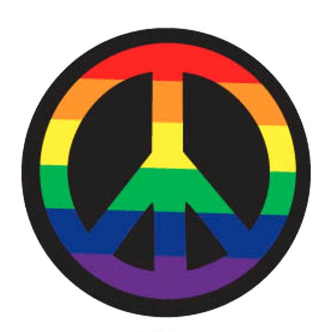 Rainbow Peace Sign Button