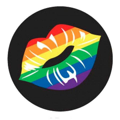 Rainbow Lips 3in Button