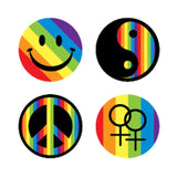 Rainbow 4pc Button Set 1 1/4in