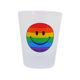Smile Face With Rainbow Frosted Shot Glass 3pk