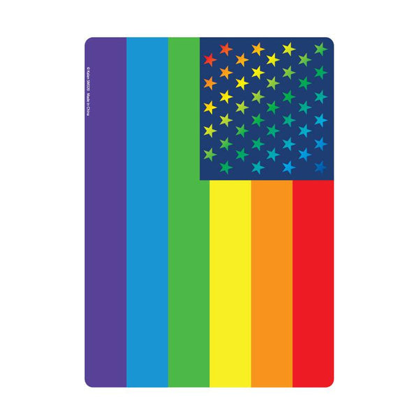 Rainbow American Flag Metal Sign