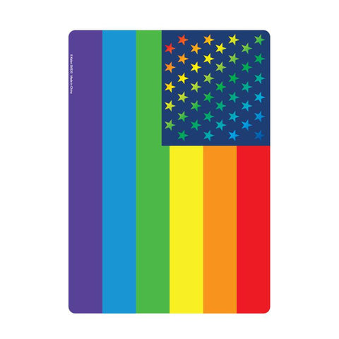 Rainbow American Flag Metal Sign