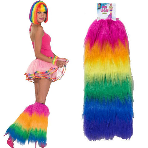 Rainbow Fur Leg Covers Std