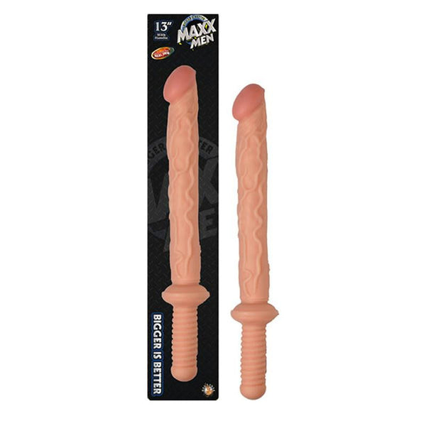 Maxx Men 13in. Real Skin Dong With Handle (Ivory)