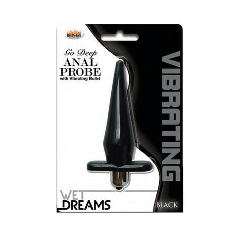 Wet Dreams Go Deep Vibrating Anal Probe-Black