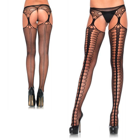 Scale Net Suspender Hose O-S Black