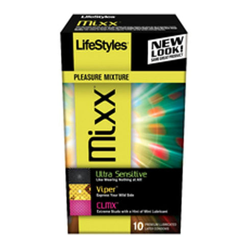 Lifestyles Mixx Assorted Condoms (10) - Contains Ultra Sensitive, Climx & Viper