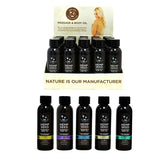 Earthly Body Massage Oil Basket #2 25pc Display with 5 2oz of each Cucumber Melon, High Tide, Moroccan, Nag Champa & Tropicale