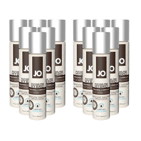 JO Silicone Free Hybrid Lubricant w-Coconut Cooling 1 fl oz (Display of 12)