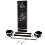 Fifty Shades Trust Me Adjustable Spreader Bar and Cuffs-Silver