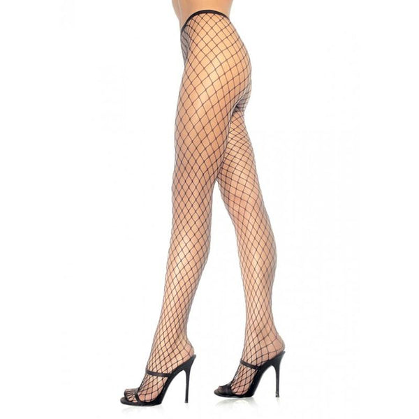 Spandex Diamond Panty Hose O-S Black