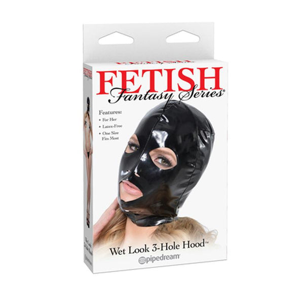 Fetish Fantasy Wet Look 3-Hole Hood for Her