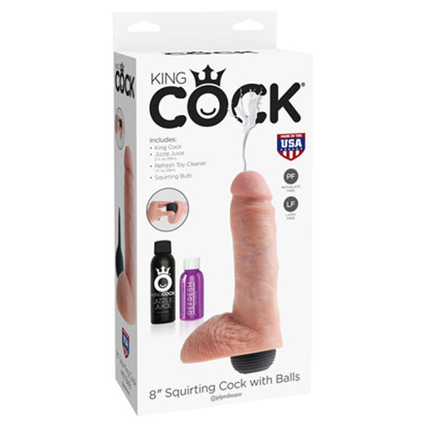 King Cock 8in Squirting Cock - Flesh