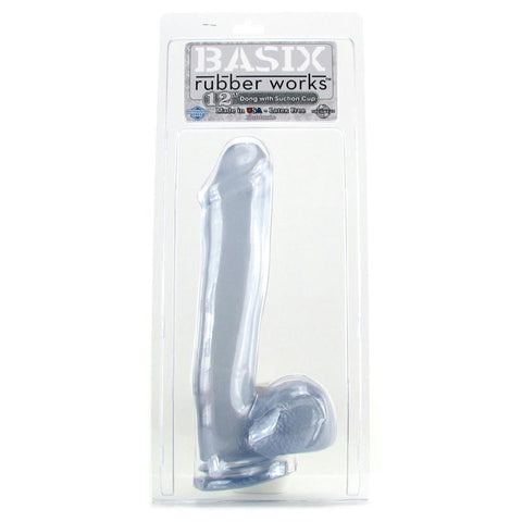 Basix - 12in Mega Dildo Clear