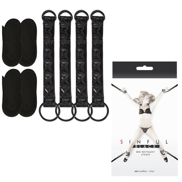 Sinful Black Bed Restraint Straps