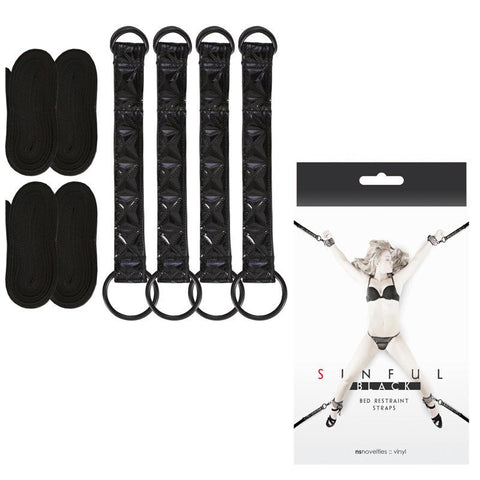 Sinful Black Bed Restraint Straps
