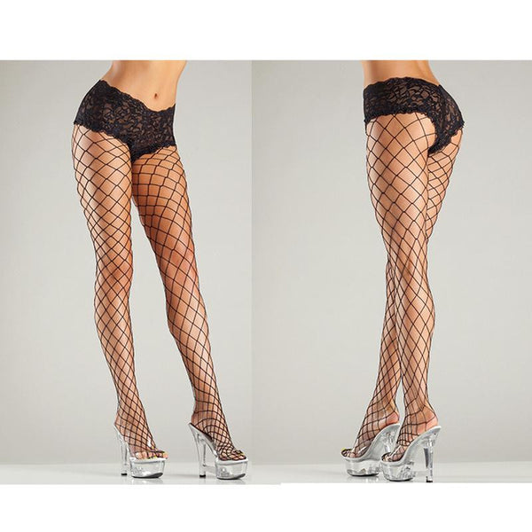 Fence Net Tights W-Lace Boyshorts Top O-S Black