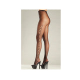 Seamless Spandex Fishnet And Keyhole Pantyhose O/S Black