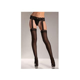 Back Seam Garter Belt Stocking O/S Black