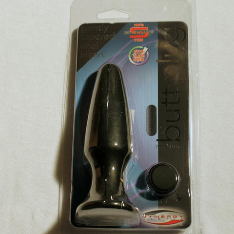 Synergy Silicone Butt Plug Medium Black