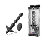Masters 7 Speed Silicone Beaded Anal Vibe With Remote (Black)