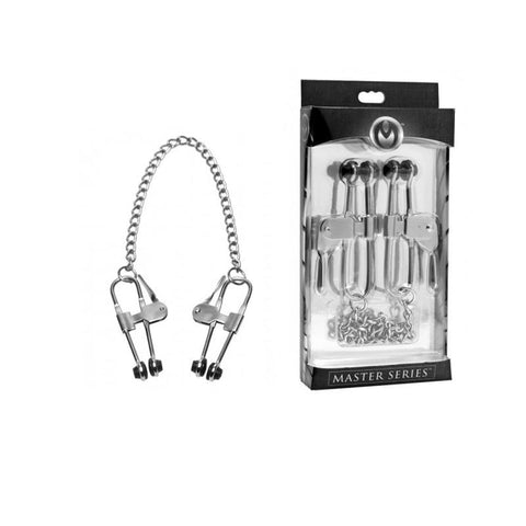 Masters Intensity Nipple Press Clamps With Chain (Stainless Steel)