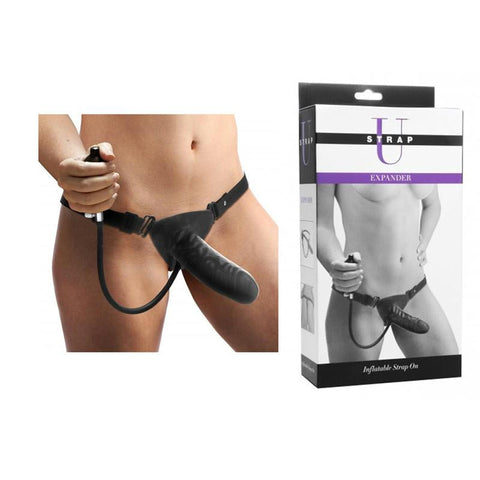 Strap U Expander Latex Inflatable Strap On (Black)