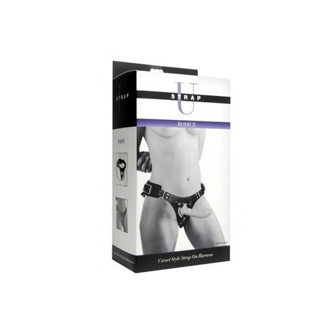 Strap U Bodice Corset Style Harness System (Black)