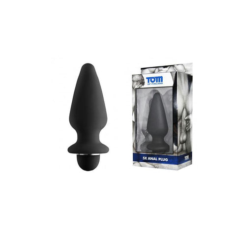 Tom of Finland XL 5in. Vibrating Silicone Anal Plug (Black)