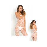 Strapped Up Sheer Bodystocking White O/S