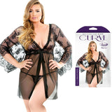Curve Courtney Lace Robe & G-String Black 3X/4X