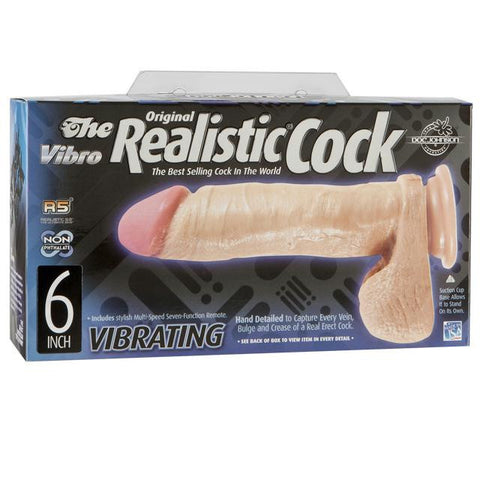 The Realistic Cock - Vibrating - 6 Inch White